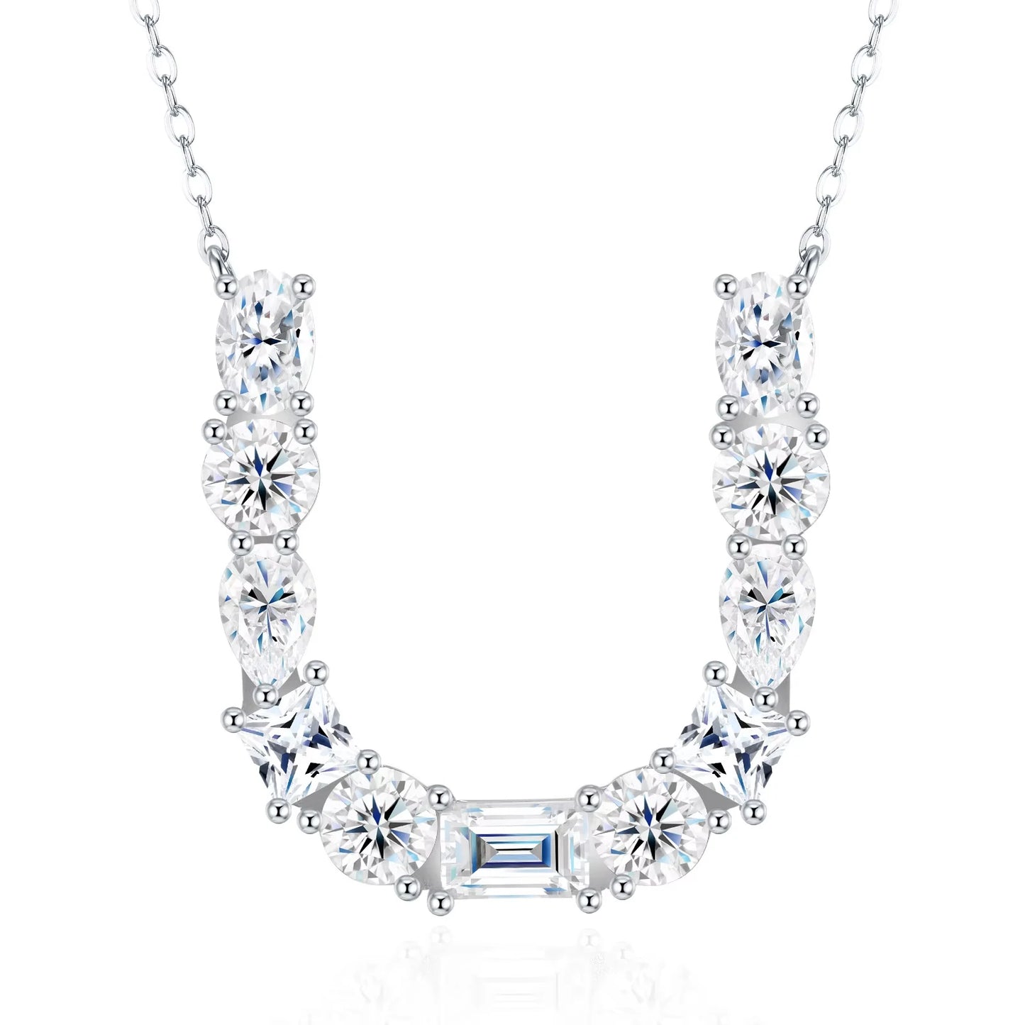 Moissanite Initial 925 Silver Necklace