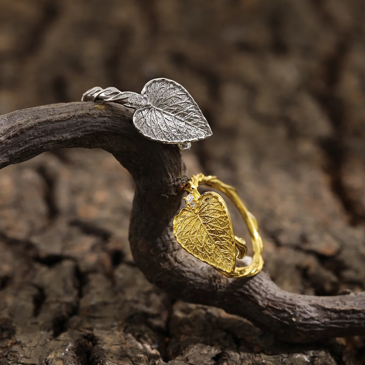 Leaf Adjustable 925 Sterling Silver Ring