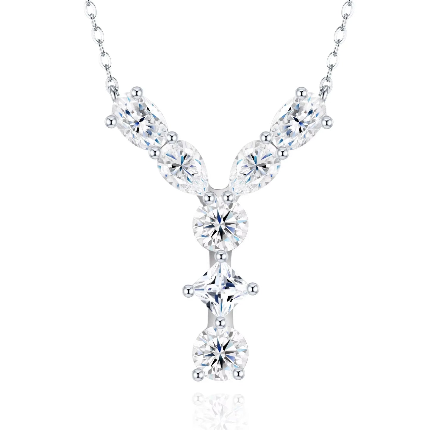 Moissanite Initial 925 Silver Necklace