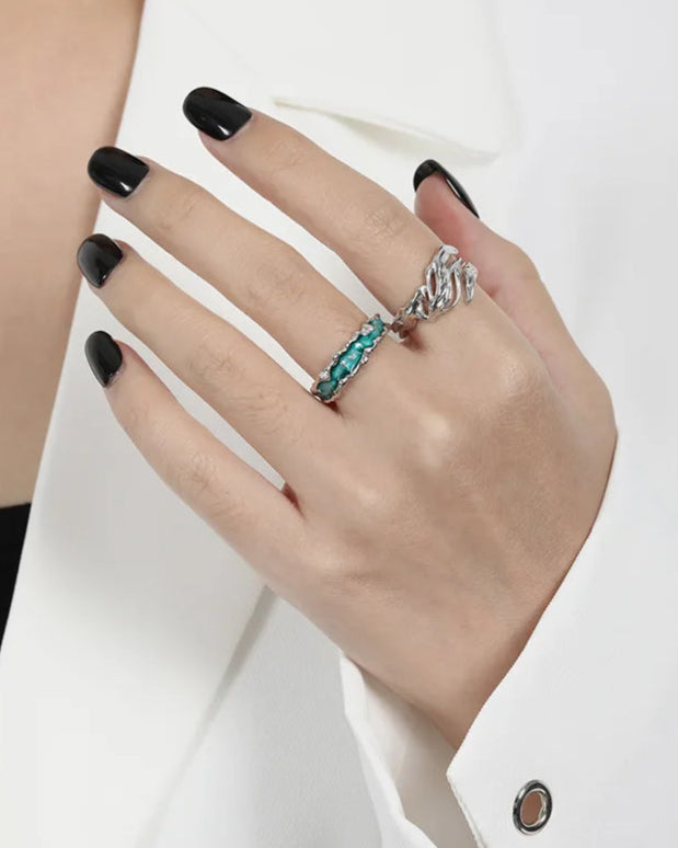 Flamevine Ring – 925 Sterling Silver Sculptural Band