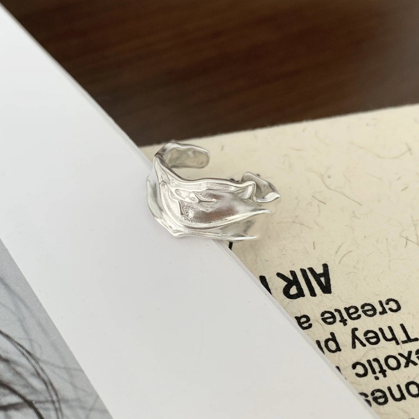 Chunky Wave Adjustable 925 Sterling Silver Ring