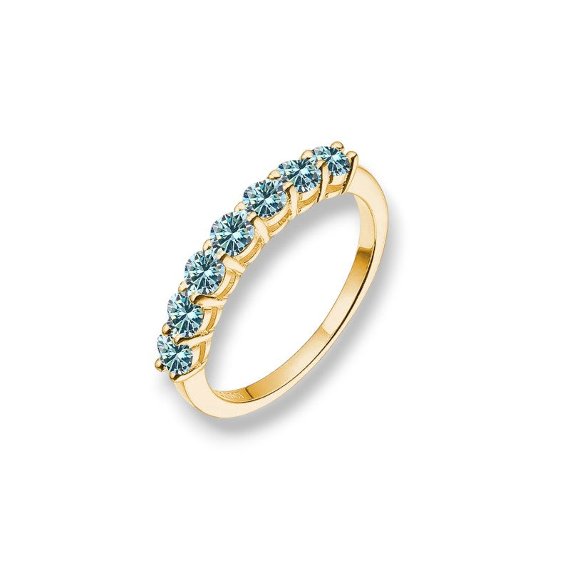 Moissanite Eternity 925 Sterling Silver Ring