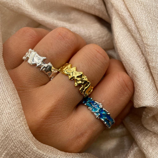 Drift Organic Textured Adjustable 925 Sterling Silver Ring