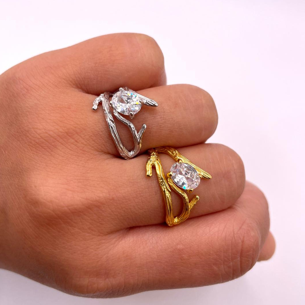 Vintage Branch Adjustable 925 Sterling Silver Ring