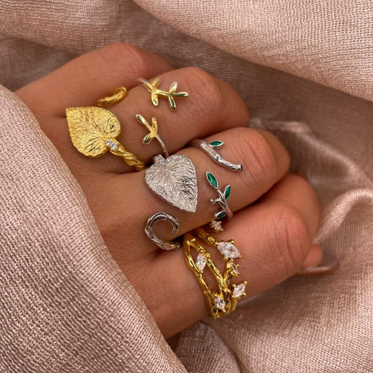 Leaf Adjustable 925 Sterling Silver Ring