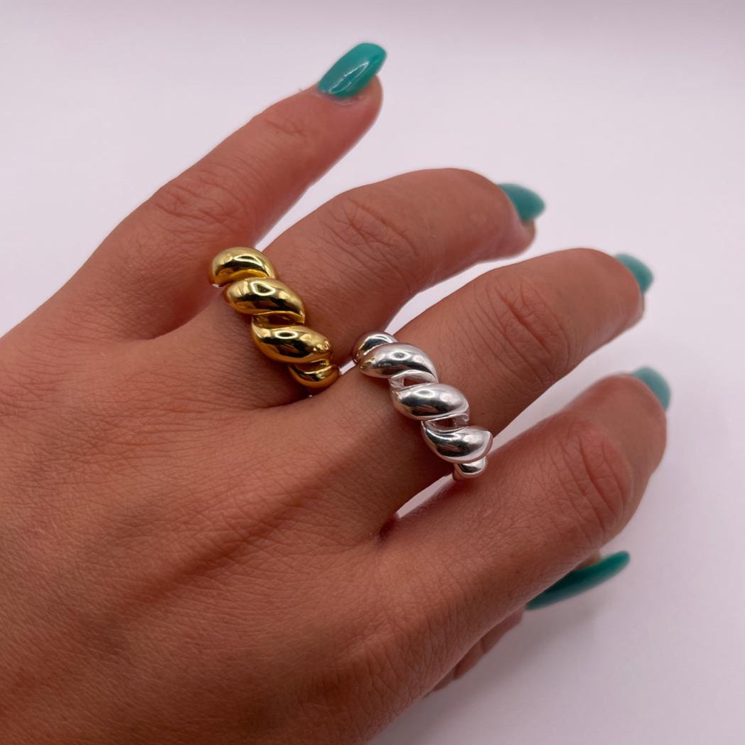 Chunky Twisted Adjustable 925 Sterling Silver Ring