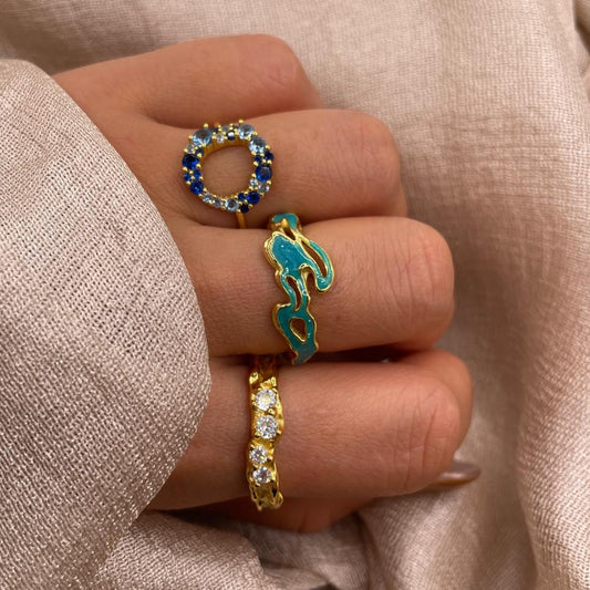 Wave Flow Unique Adjustable 925 Sterling Silver Ring