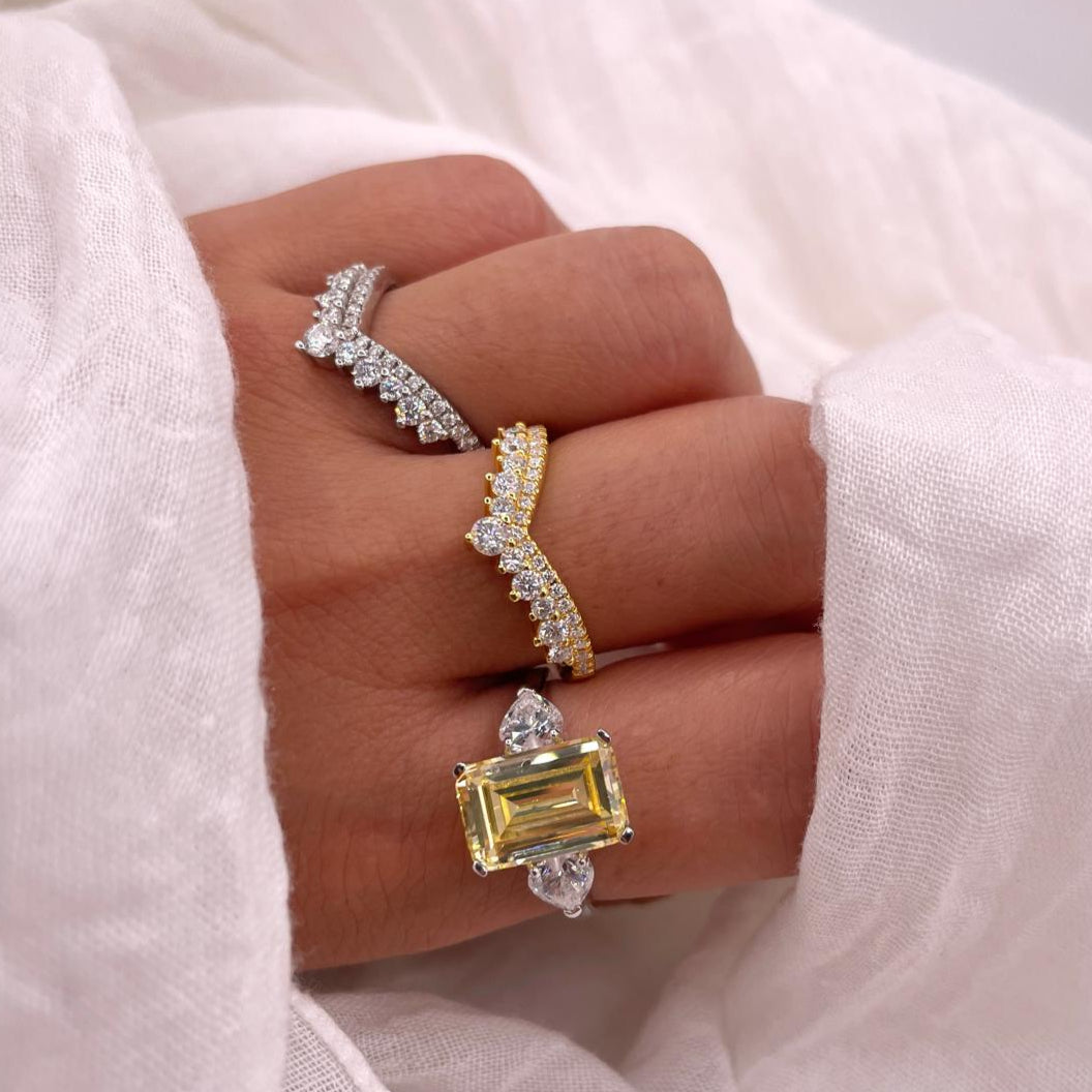 Crown Moissanite 925 Sterling Silver Ring