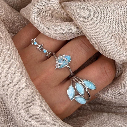 Ocean Breeze Stone 925 Sterling Silver Ring