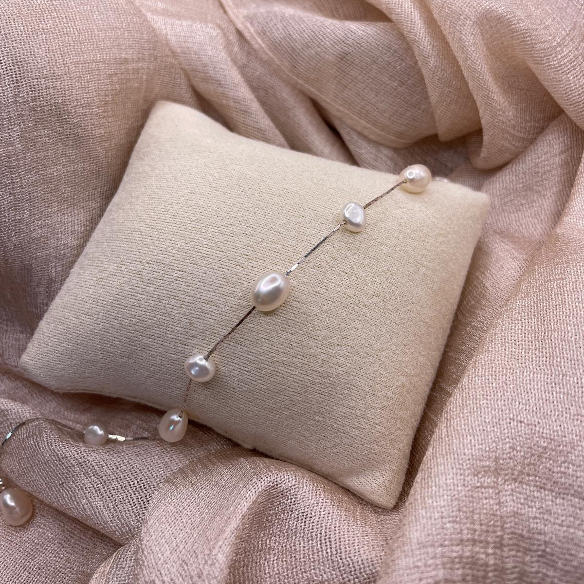 Baroque Freshwater Pearl 925 Sterling Silver Bracelet