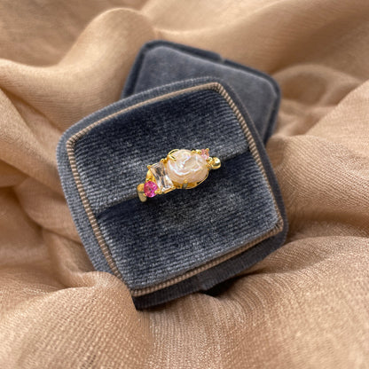 Pearl Bloom Freshwater Pearl Open 925 Sterling Silver Ring