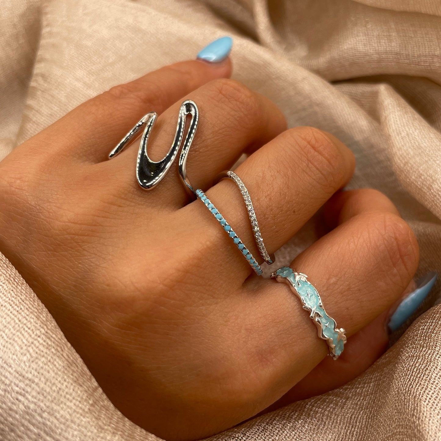 Ocean Drift 925 Sterling Silver Ring
