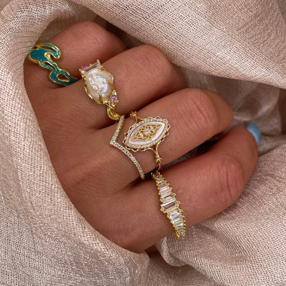 Shell Aura 925 Sterling Silver Ring