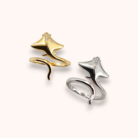 Big Manta Ray 925 Sterling Silver Ring