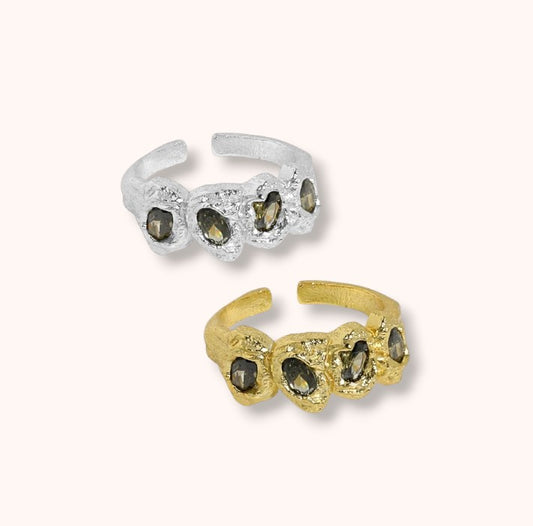 Chunky Organic Textured 925 sterling silver Ring