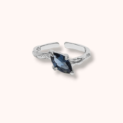 Midnight Tide Marquise 925 Sterling Silver Ring