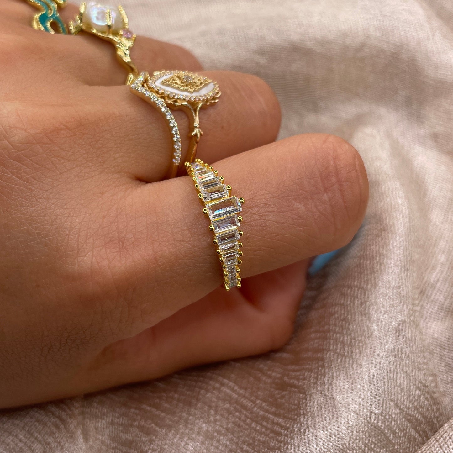 Baguette Glow 925 Sterling Silver Ring