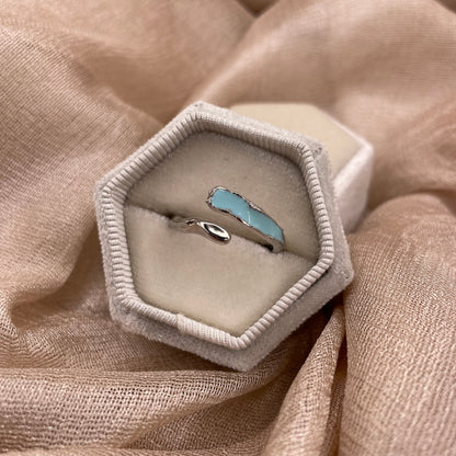 Ocean Drip Enamel Open 925 Sterling Silver Ring