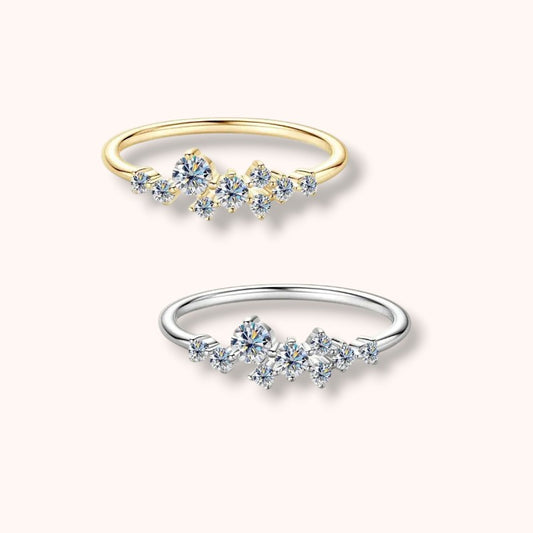 Mini Cluster Moissanite 925 Sterling Silver Ring | VVS1  D Color