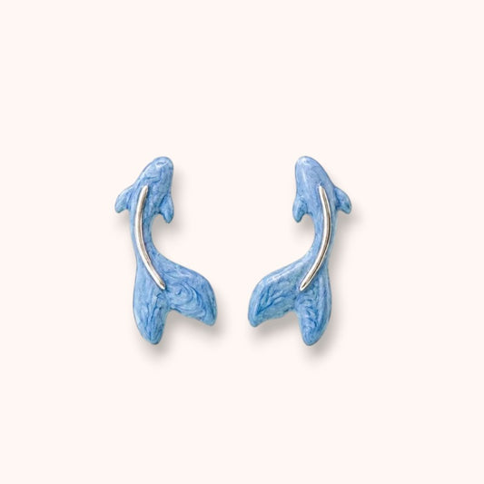 Blue Whale 925 Sterling Silver Earrings