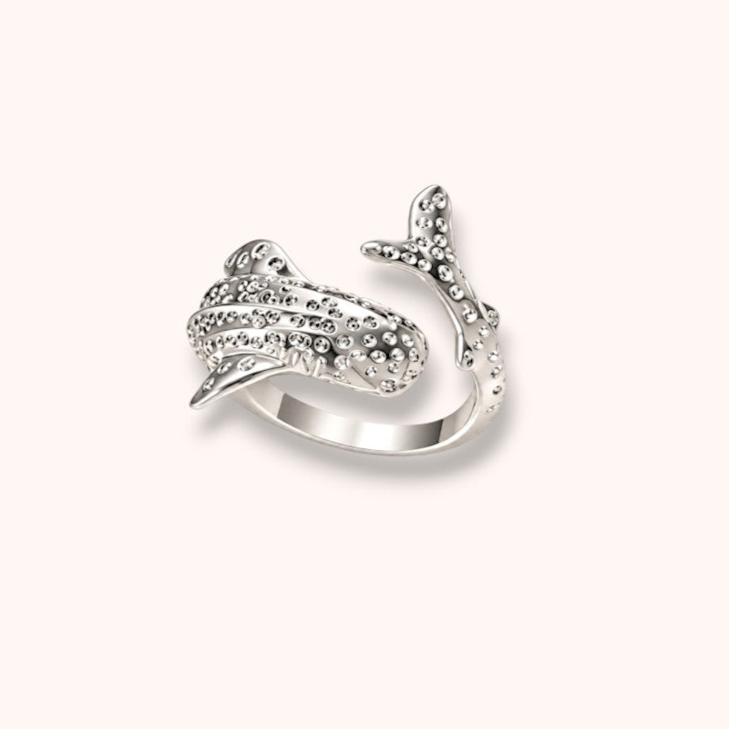 Whale Shark Adjustable 925 Sterling Silver Ring