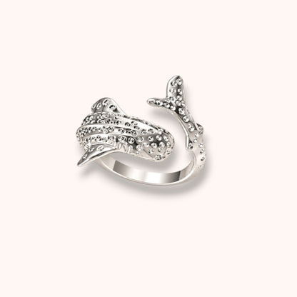 Whale Shark Adjustable 925 Sterling Silver Ring