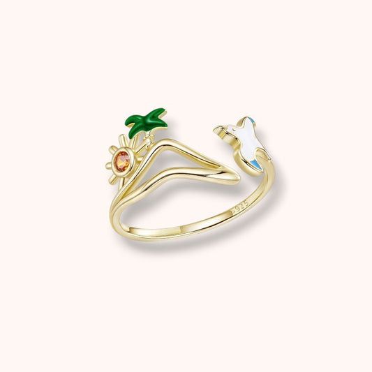 Beach Island Open  925 Sterling Silver Ring