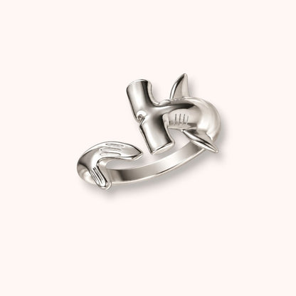 Chunky Hammerhead Shark 925 Sterling Silver Ring