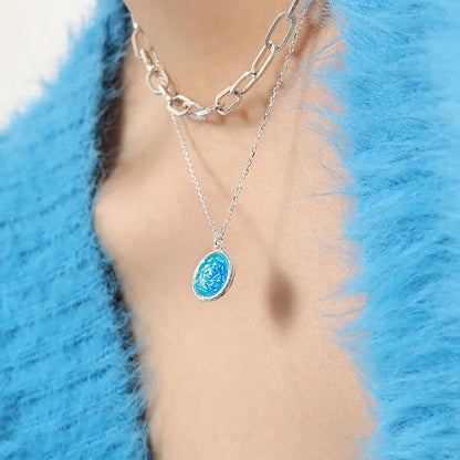 Ocean Drop Pendant 925 Sterling Silver Necklace