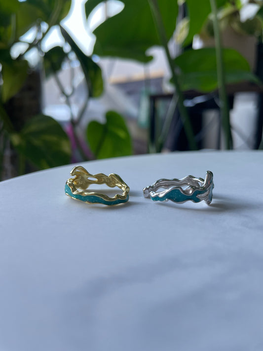 Wave Flow Unique Adjustable 925 Sterling Silver Ring