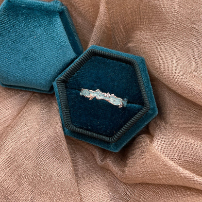 Aqua Ocean Reef Open 925 Sterling Silver Ring