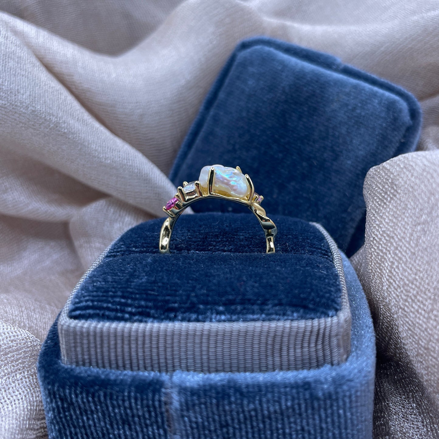 Pearl Bloom Freshwater Pearl Open 925 Sterling Silver Ring