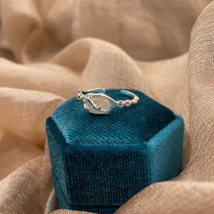 Sea Cradle Irregular Open 925 Sterling Silver Ring