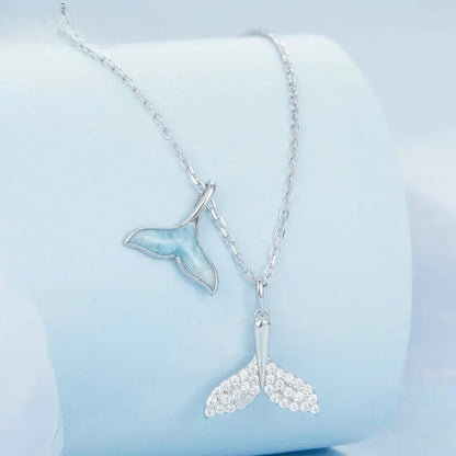 Mermaid Tail Necklace – 925 Sterling Silver Blue Ocean Pendant