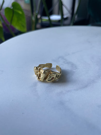 Molten Form 925 Sterling Silver Organic Sculptural Ring –