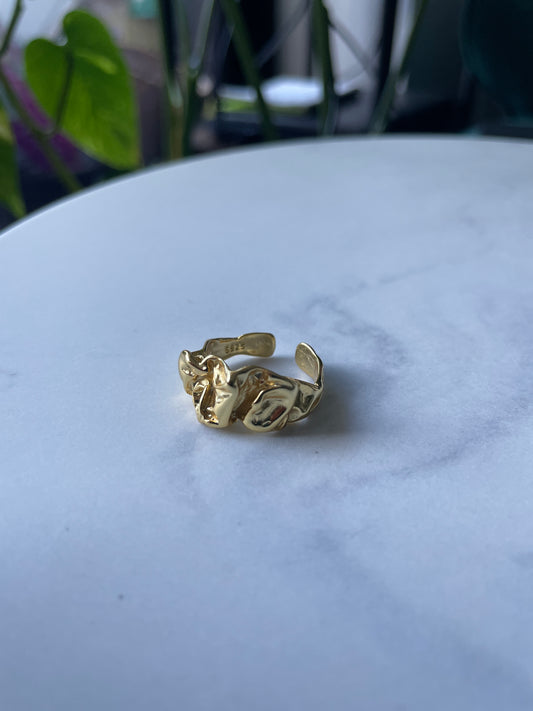 Molten Form 925 Sterling Silver Organic Sculptural Ring –