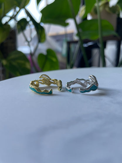 Wave Flow Unique Adjustable 925 Sterling Silver Ring