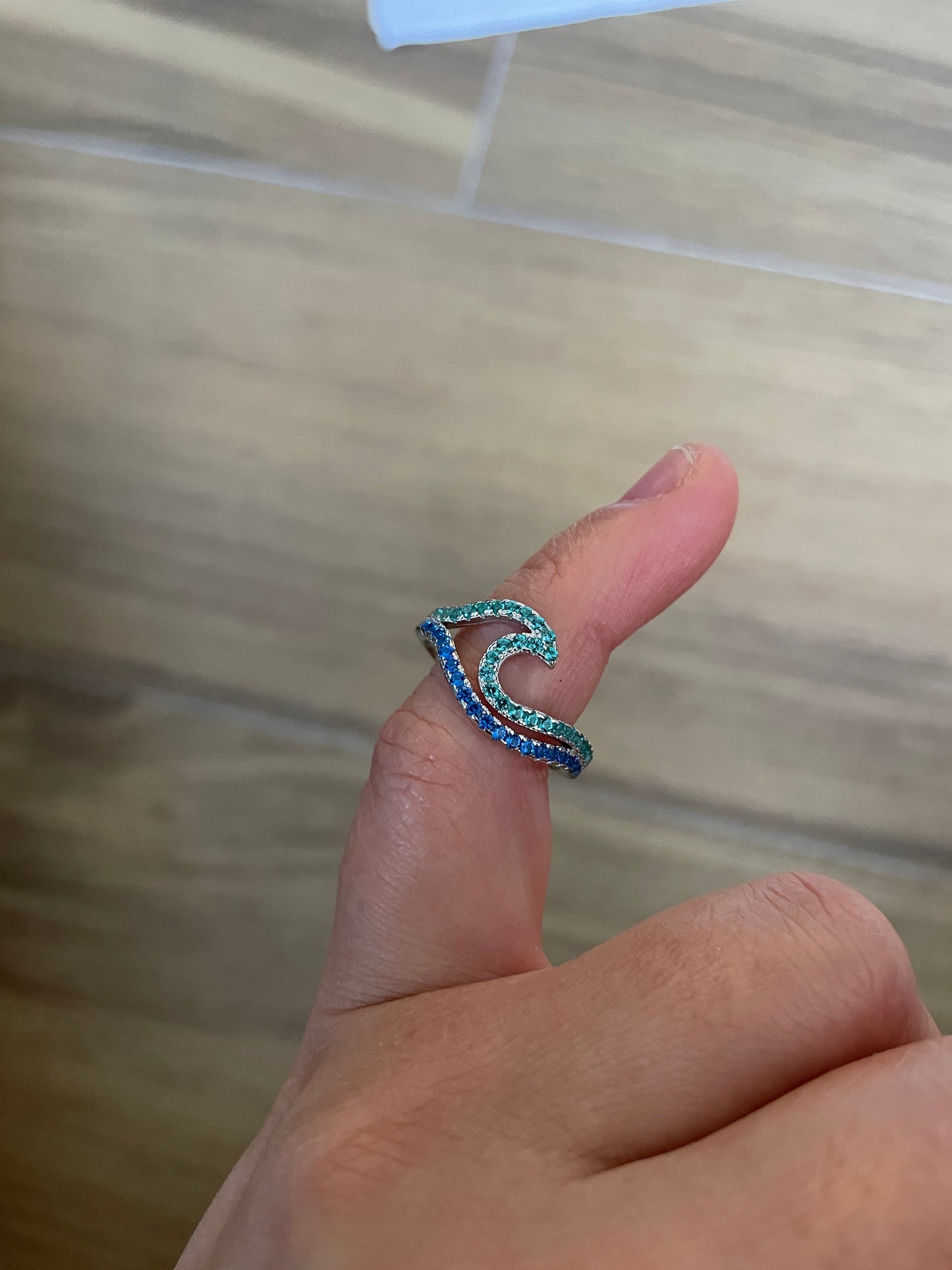 Summer Blue Double Wave Ring