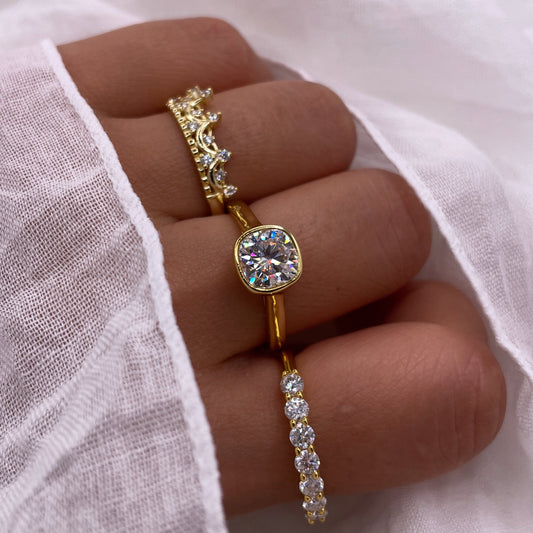 Eterna 2 Carats Moissanite 925 Sterling Silver Ring