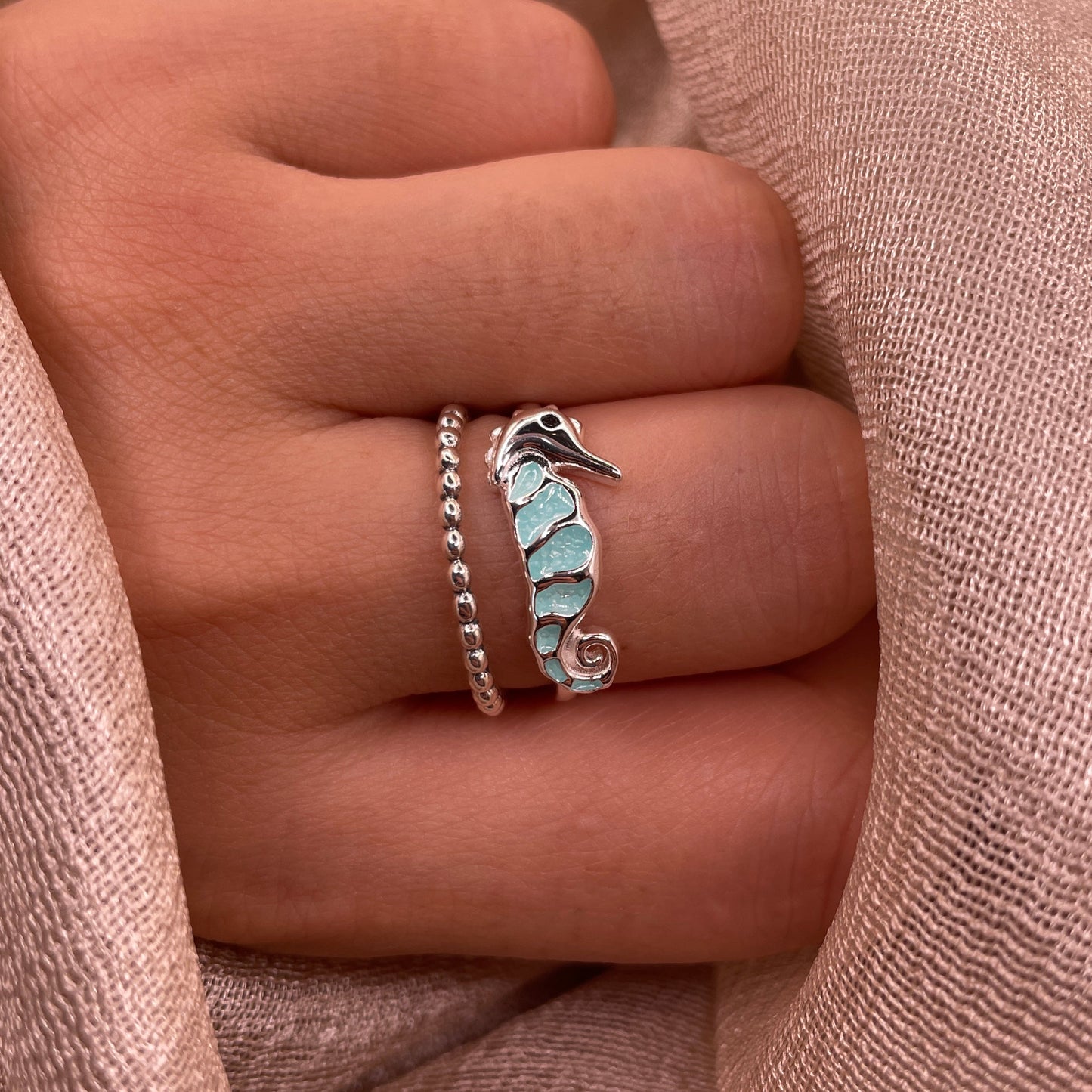 Seahorse Open 925 Sterling Silver Ring