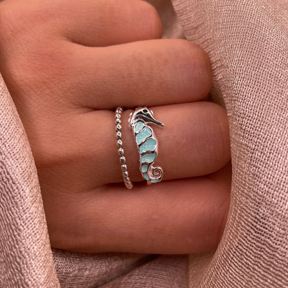 Seahorse Open 925 Sterling Silver Ring