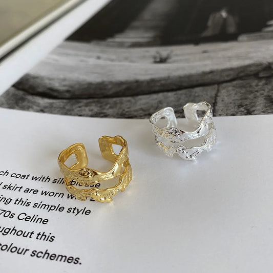 Folded Flow 925 Silver Open Ring