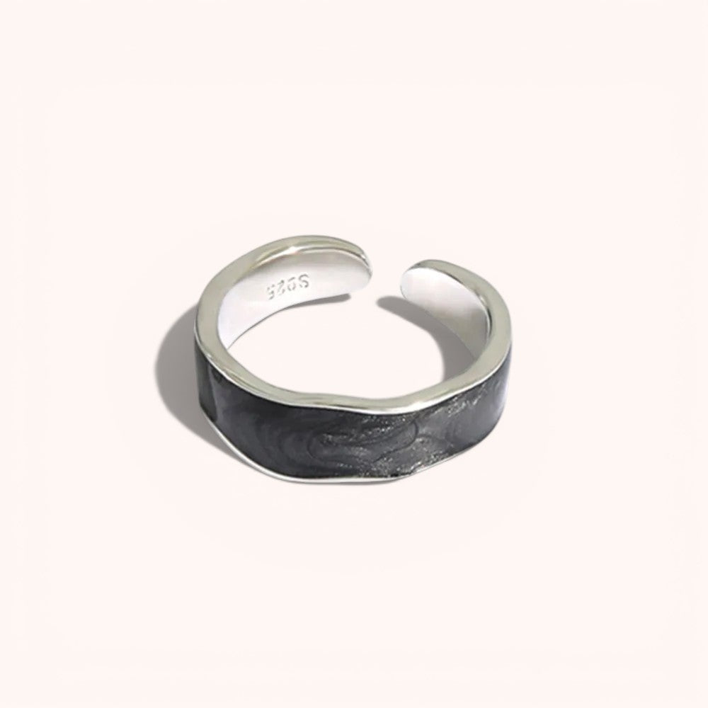 Cream Pearl Enamel 925 Sterling Silver Ring