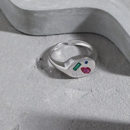 Candy Gem Adjustable 925 Sterling Silver Ring