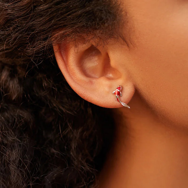 Lucky Koi 925 Sterling Silver Earrings