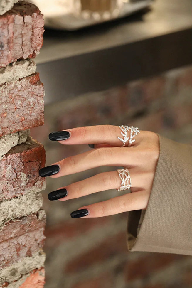 Tide Texture 925 Silver Statement Ring