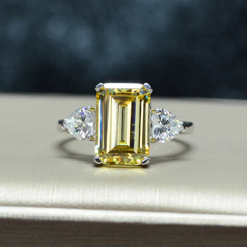 Emerald-Cut Zircon 925 Sterling Silver Ring