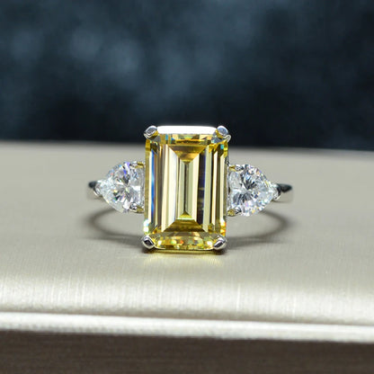 Emerald-Cut Zircon 925 Sterling Silver Ring