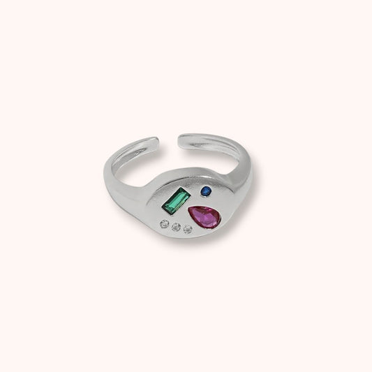 Candy Gem Adjustable 925 Sterling Silver Ring