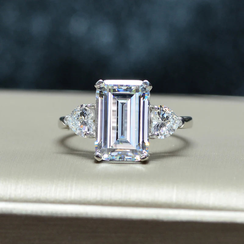 Emerald-Cut Zircon 925 Sterling Silver Ring